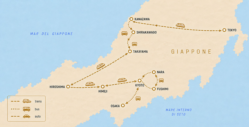 giappone delle meraviglie mappa