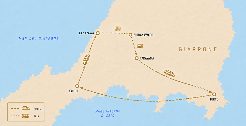 tour semplicemente giappone mappa aresviaggi