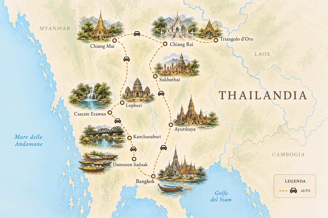 THAILANDIA GRAN TOUR MAPPA