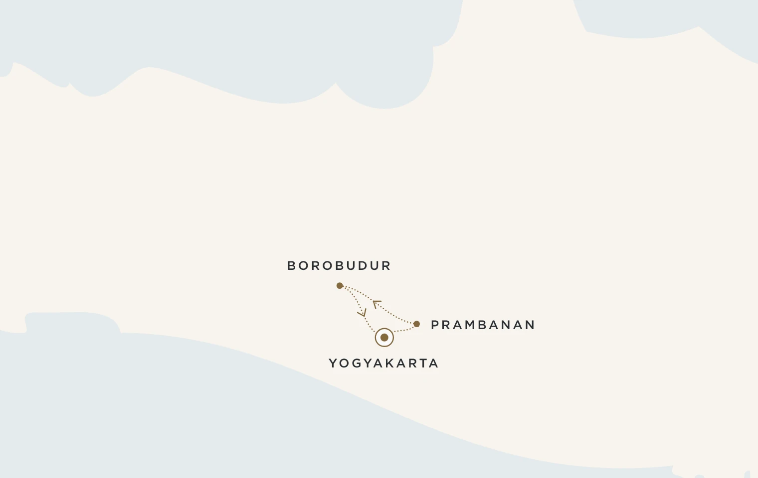 Mappa del viaggio Giava Classica: Yogyakarta, Borobudur e Prambanan