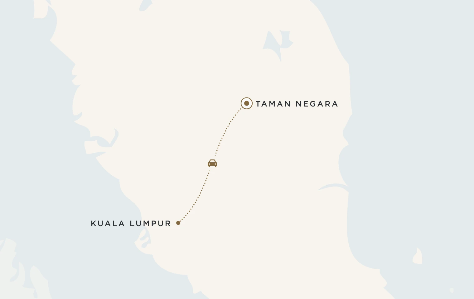Mappa del viaggio Minitour Taman Negara: Kuala Lumpur e Taman Negara