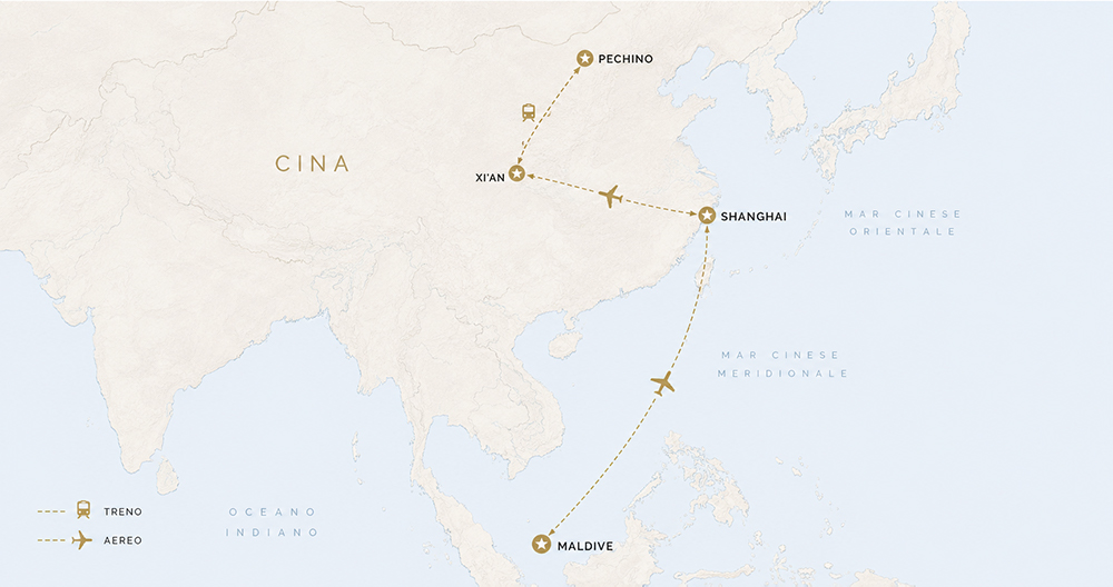 cina e maldive mappa itinerario aresviaggi