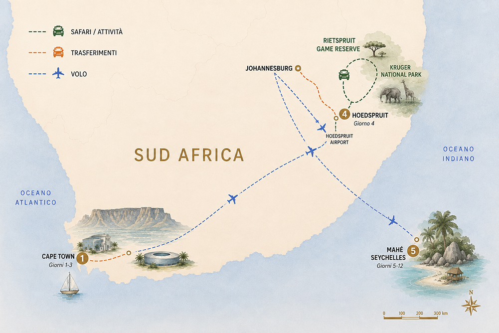sudafrica e seychelles mappa aresviaggi sudafrica e seychelles