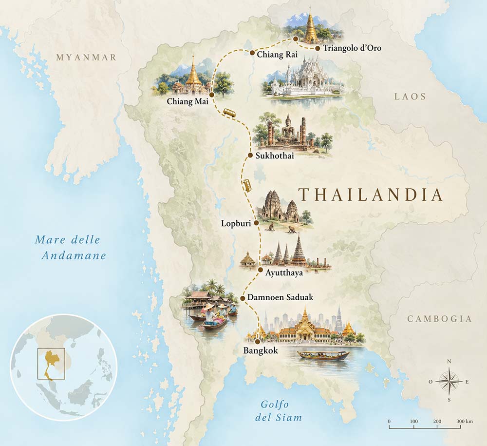mappa thailandia classica