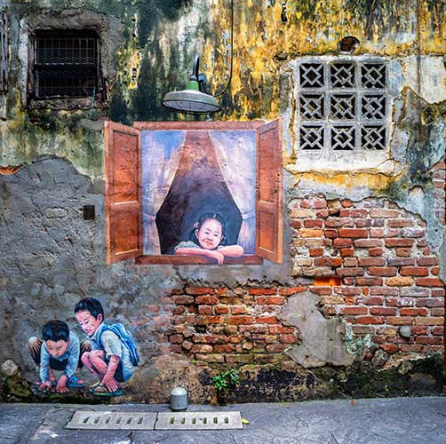 Murales nella Vhinatown di Kuala Lumpur