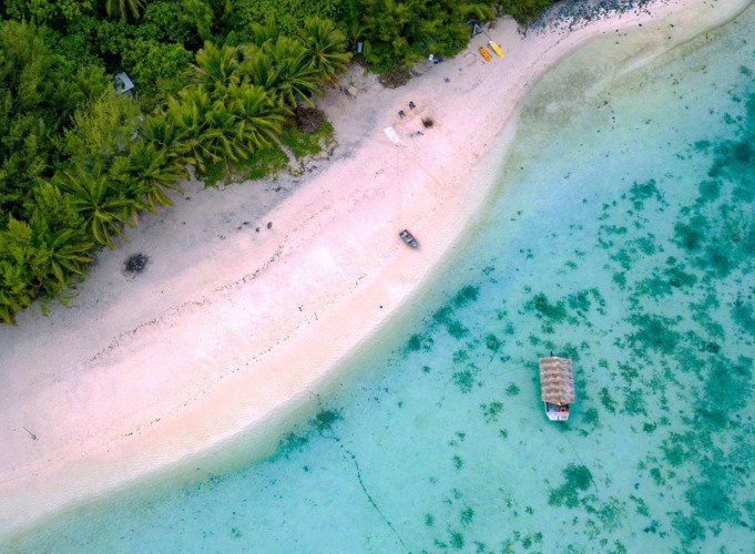 La laguna di Muri a Rarotonga, Isole Cook.